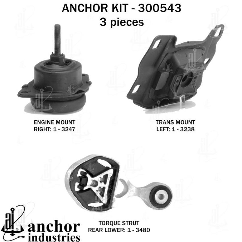 ANCHOR MOUNTS 300543 ENGINE MNT KIT