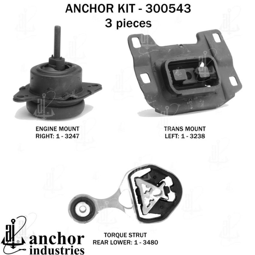 ANCHOR MOUNTS 300543 ENGINE MNT KIT