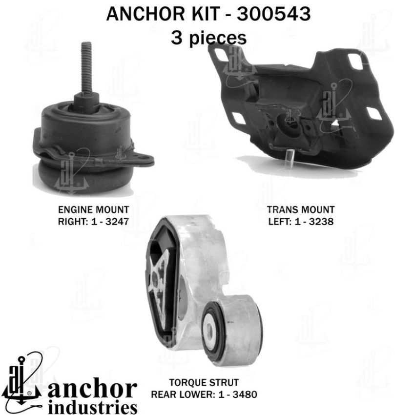 ANCHOR MOUNTS 300543 ENGINE MNT KIT