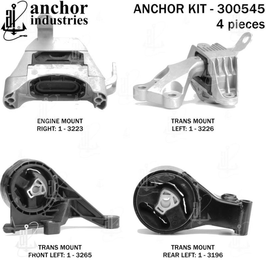 ANCHOR MOUNTS 300545 ENGINE MNT KIT