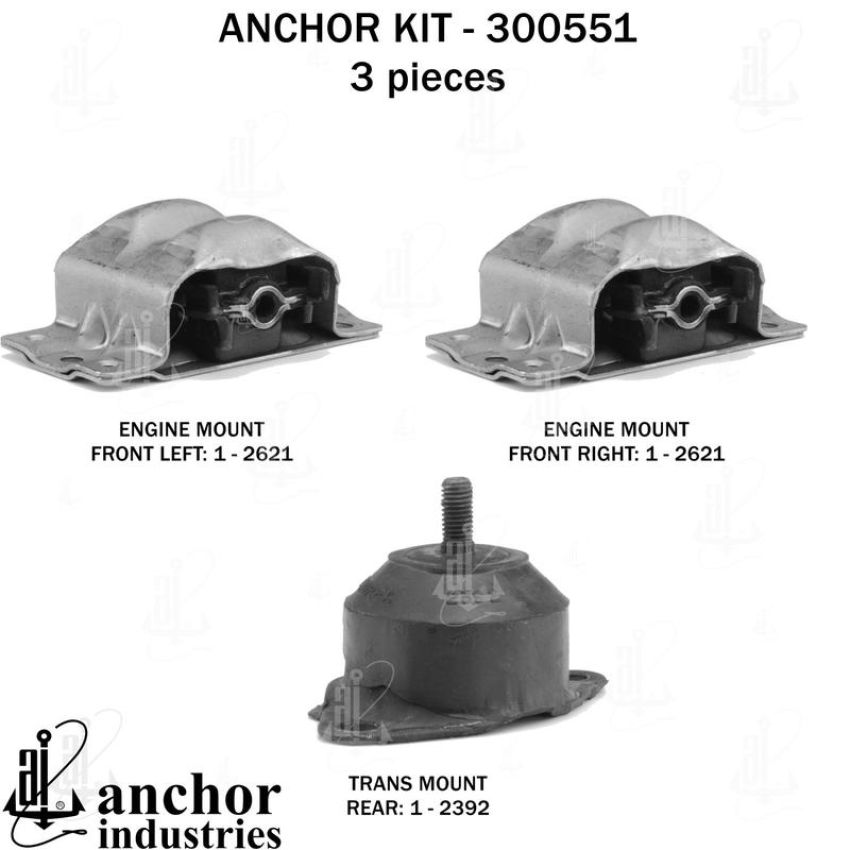 ANCHOR MOUNTS 300551 ENGINE MNT KIT