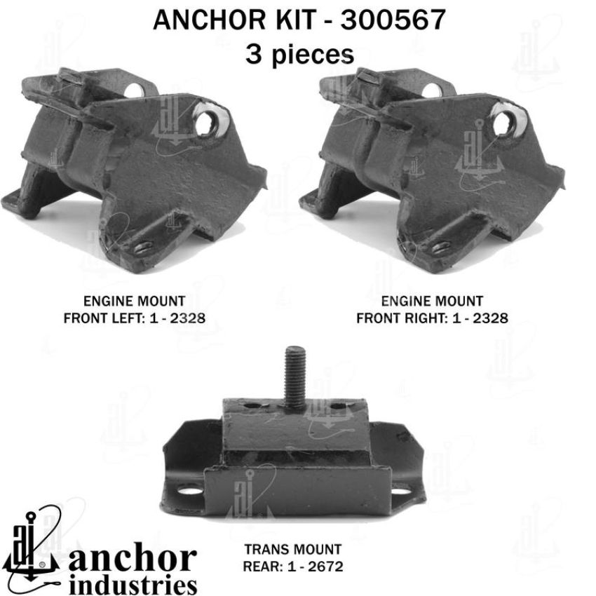 ANCHOR MOUNTS 300567 ENGINE MNT KIT