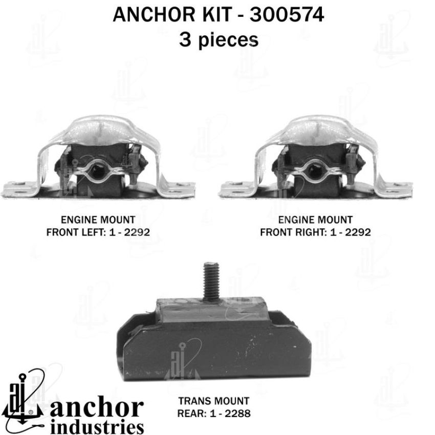 ANCHOR MOUNTS 300574 ENGINE MNT KIT