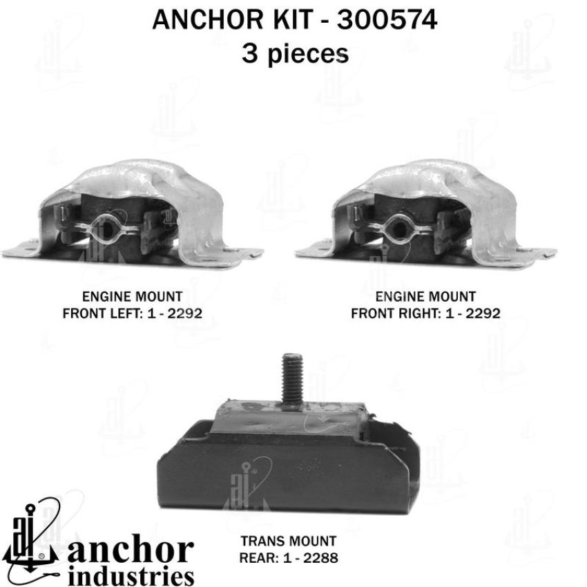 ANCHOR MOUNTS 300574 ENGINE MNT KIT