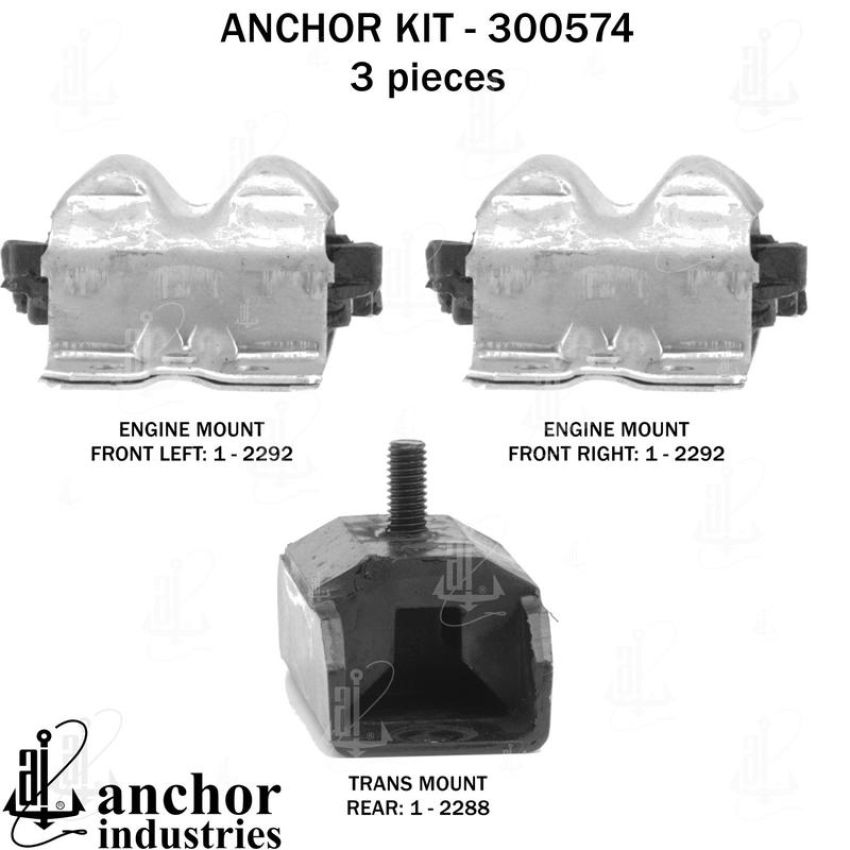 ANCHOR MOUNTS 300574 ENGINE MNT KIT
