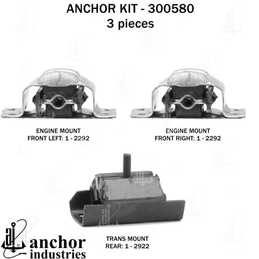 ANCHOR MOUNTS 300580 ENGINE MNT KIT