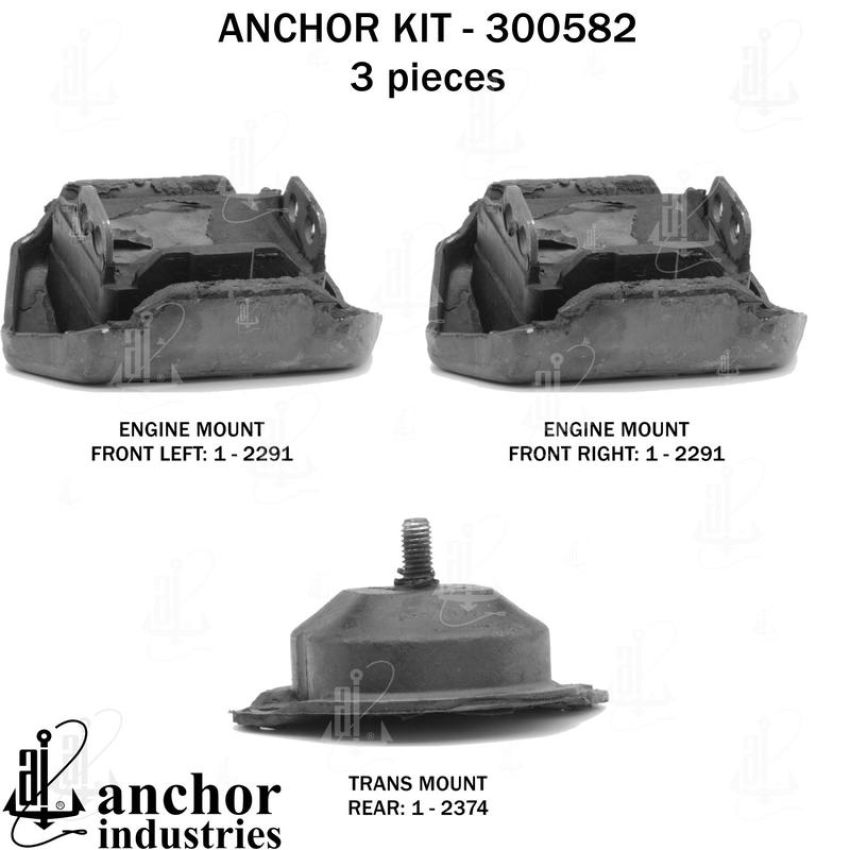 ANCHOR MOUNTS 300582 ENGINE MNT KIT