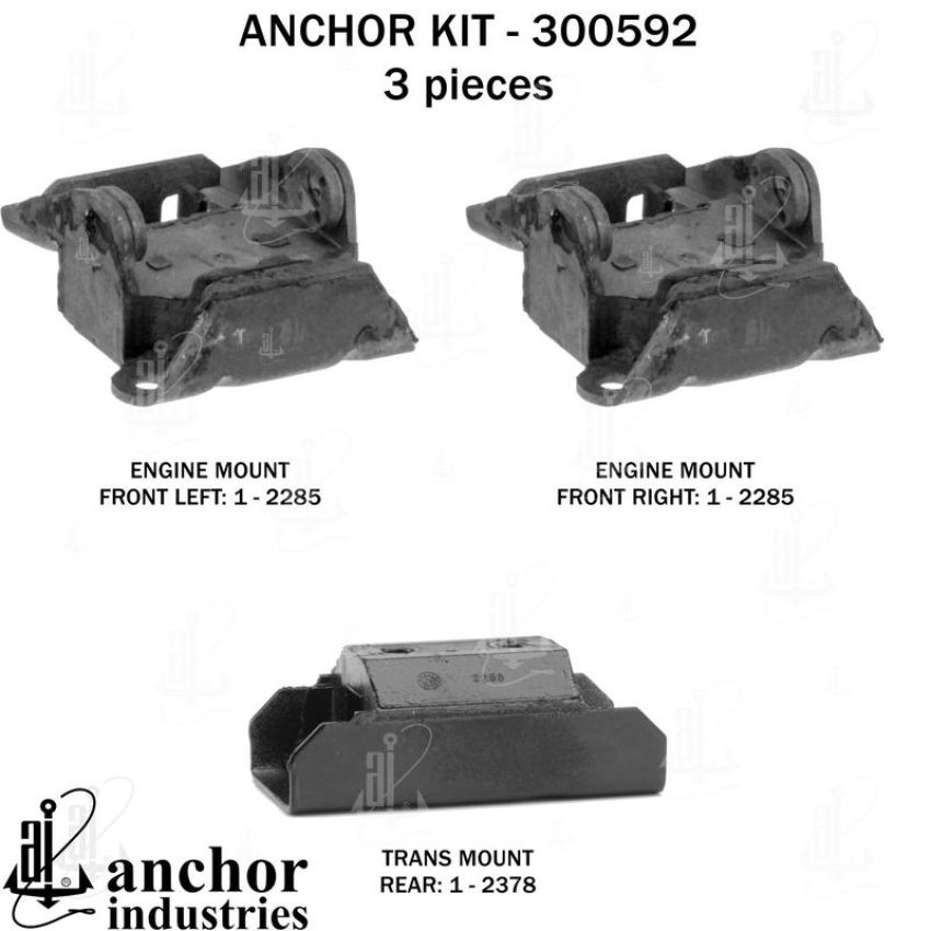 ANCHOR MOUNTS 300592 ENGINE MNT KIT