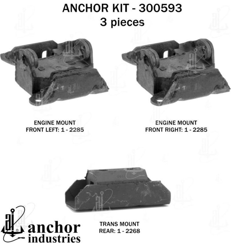 ANCHOR MOUNTS 300593 ENGINE MNT KIT