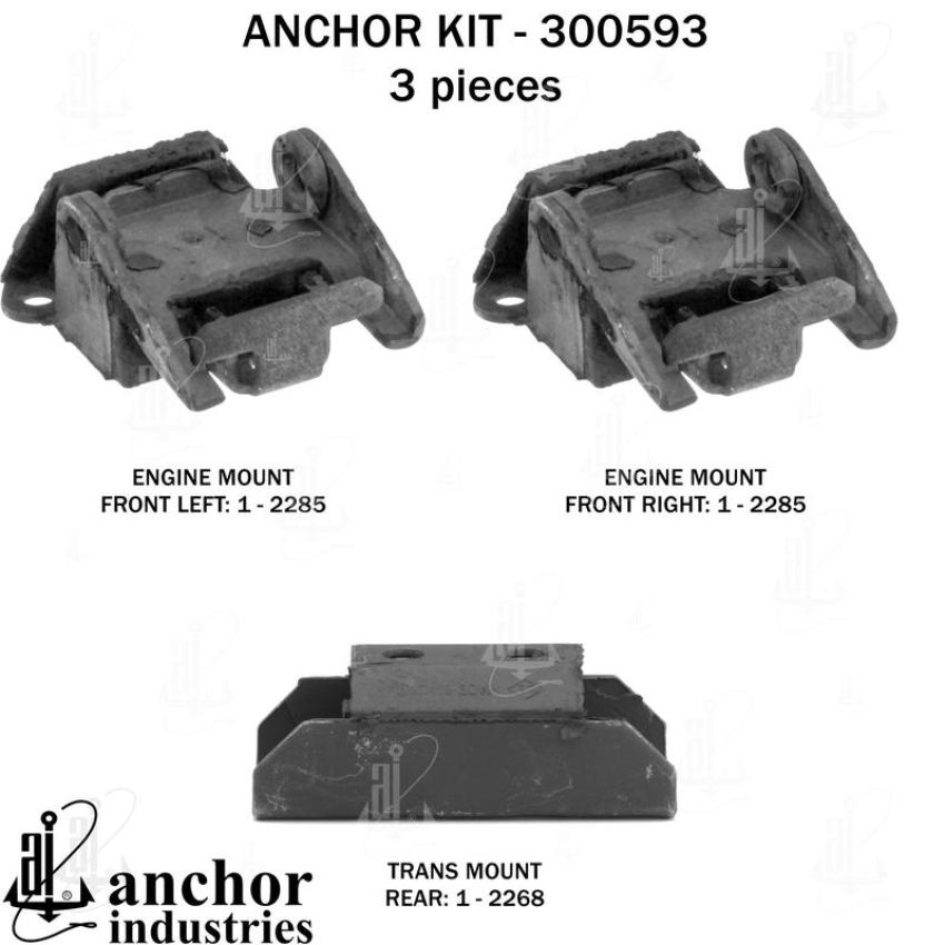 ANCHOR MOUNTS 300593 ENGINE MNT KIT