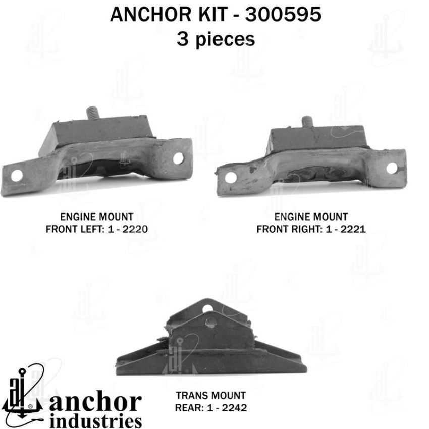 ANCHOR MOUNTS 300595 ENGINE MNT KIT