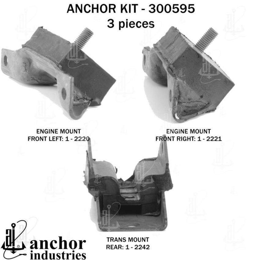 ANCHOR MOUNTS 300595 ENGINE MNT KIT