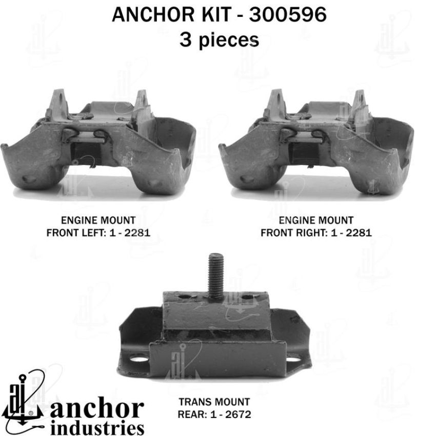ANCHOR MOUNTS 300596 ENGINE MNT KIT