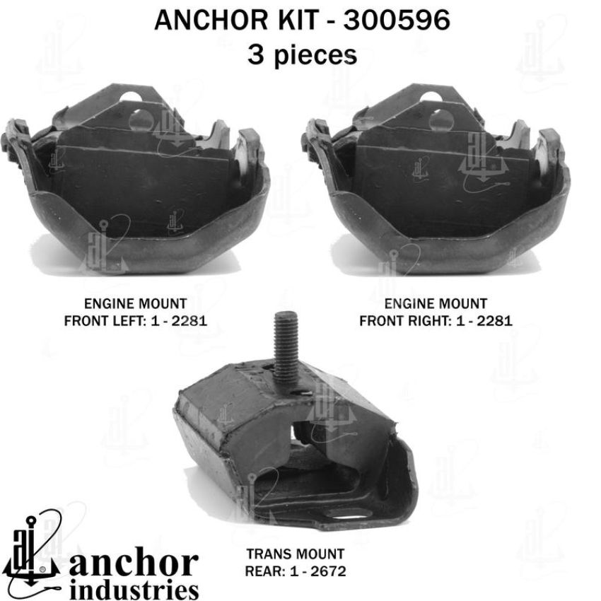 ANCHOR MOUNTS 300596 ENGINE MNT KIT