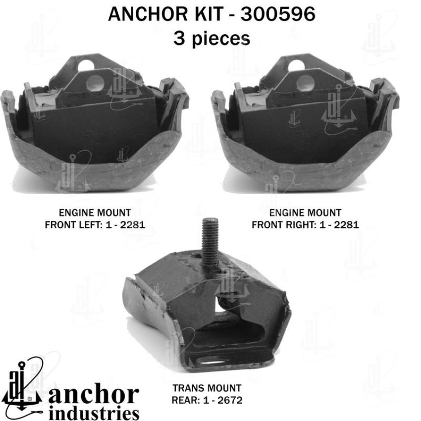 ANCHOR MOUNTS 300596 ENGINE MNT KIT