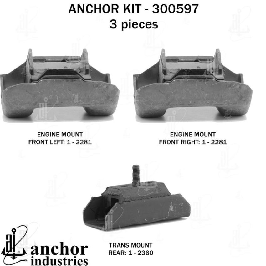 ANCHOR MOUNTS 300597 ENGINE MNT KIT