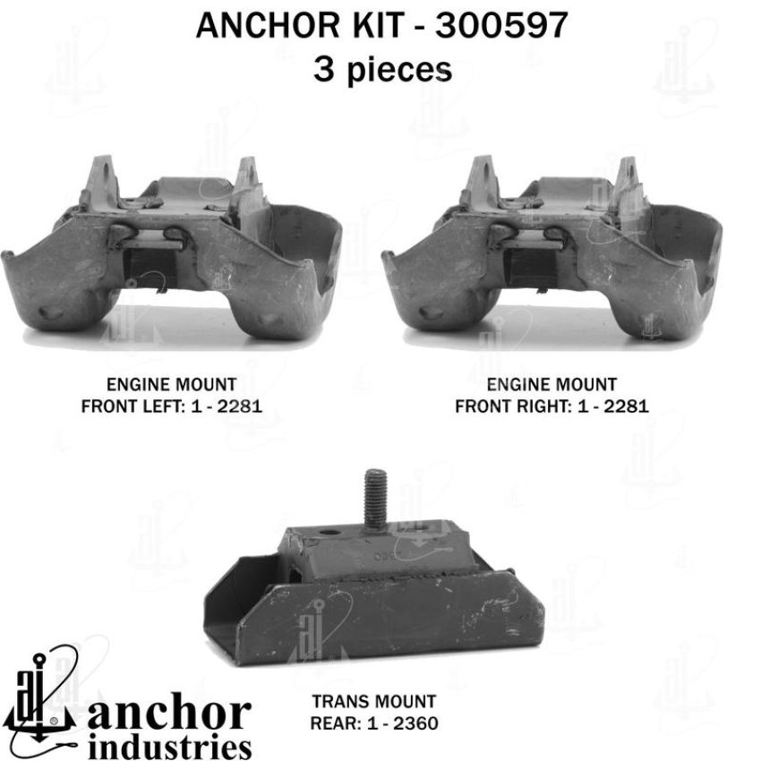 ANCHOR MOUNTS 300597 ENGINE MNT KIT