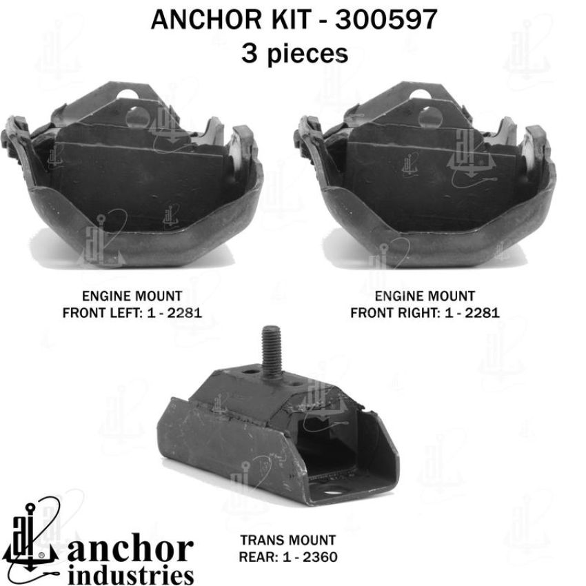 ANCHOR MOUNTS 300597 ENGINE MNT KIT