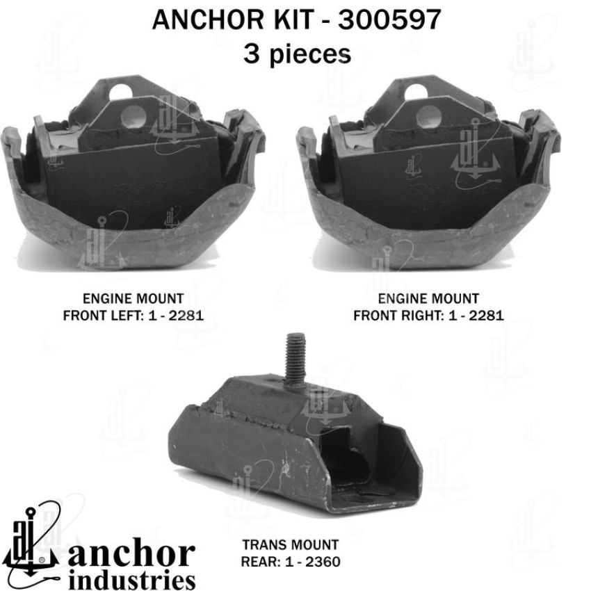 ANCHOR MOUNTS 300597 ENGINE MNT KIT