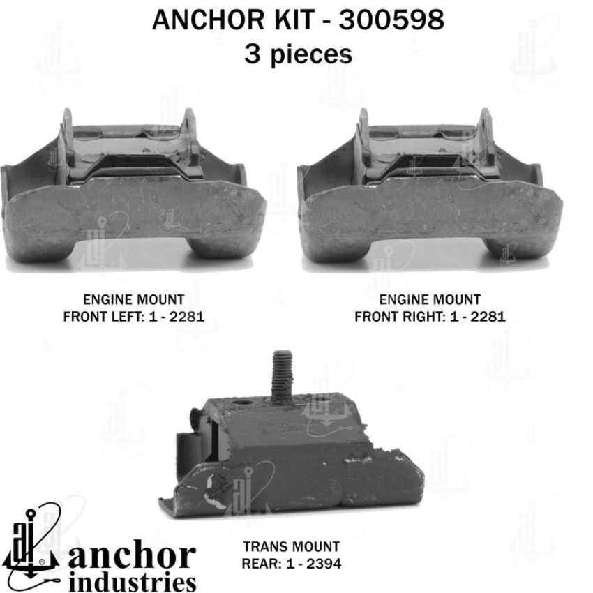 ANCHOR MOUNTS 300598 ENGINE MNT KIT