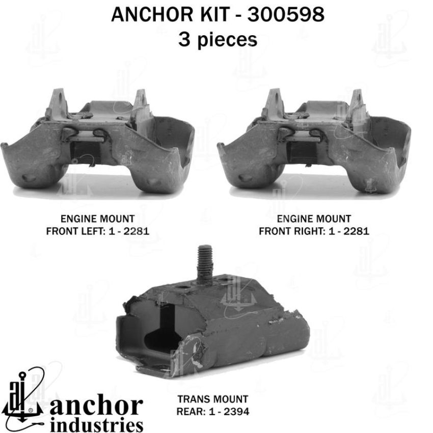 ANCHOR MOUNTS 300598 ENGINE MNT KIT