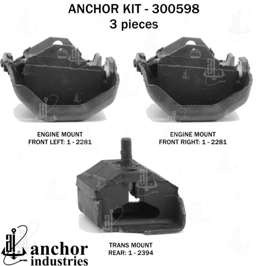 ANCHOR MOUNTS 300598 ENGINE MNT KIT