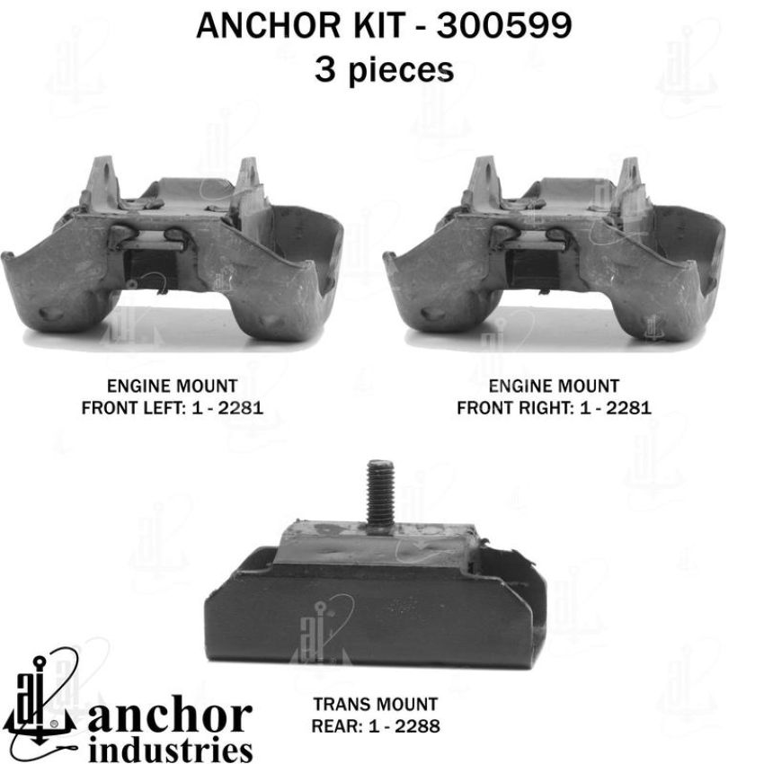 ANCHOR MOUNTS 300599 ENGINE MNT KIT