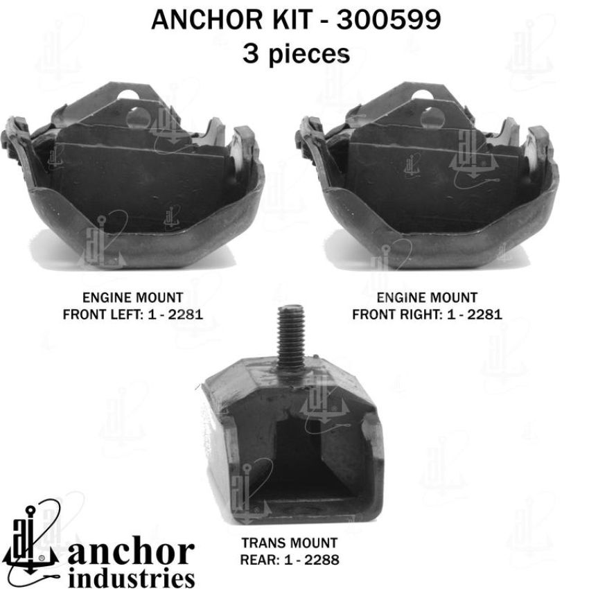 ANCHOR MOUNTS 300599 ENGINE MNT KIT