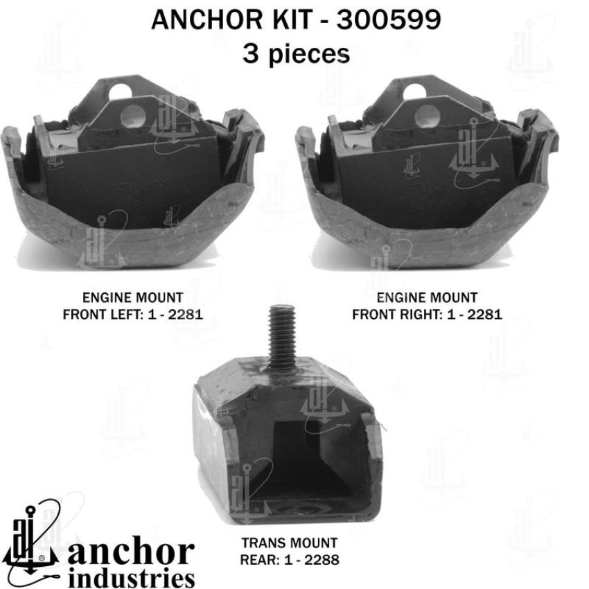 ANCHOR MOUNTS 300599 ENGINE MNT KIT