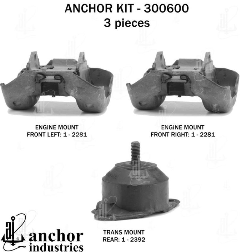 ANCHOR MOUNTS 300600 ENGINE MNT KIT