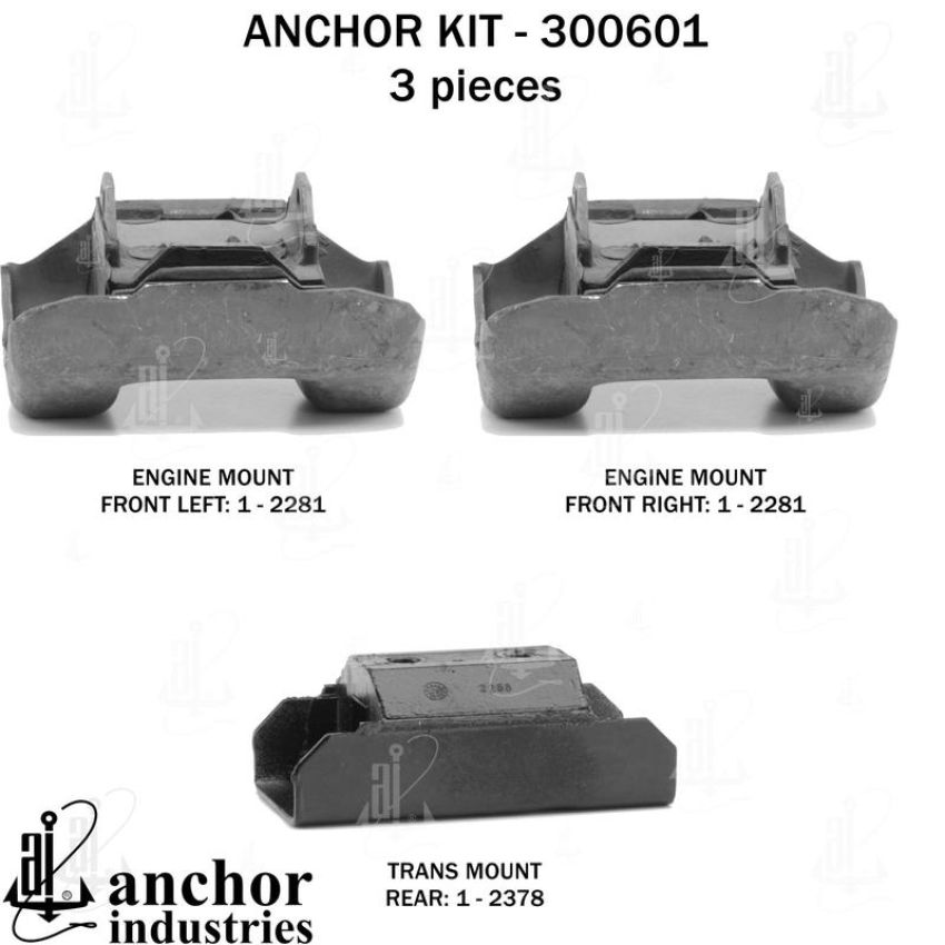 ANCHOR MOUNTS 300601 ENGINE MNT KIT