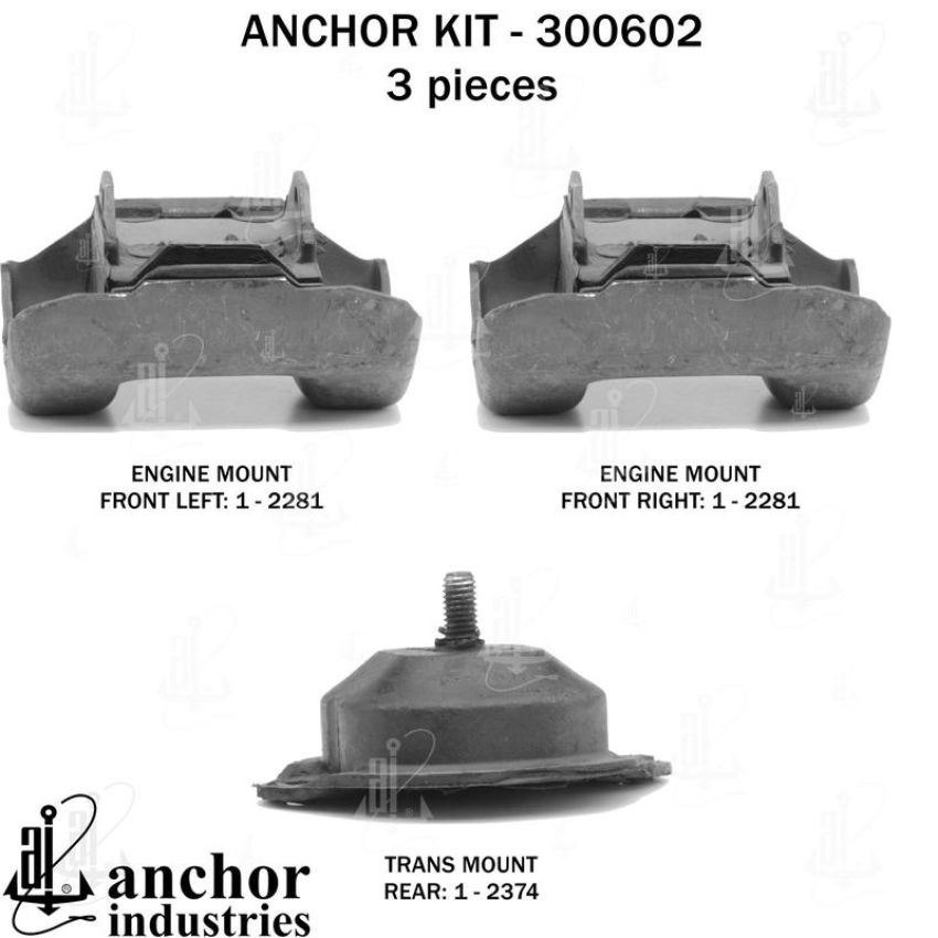 ANCHOR MOUNTS 300602 ENGINE MNT KIT