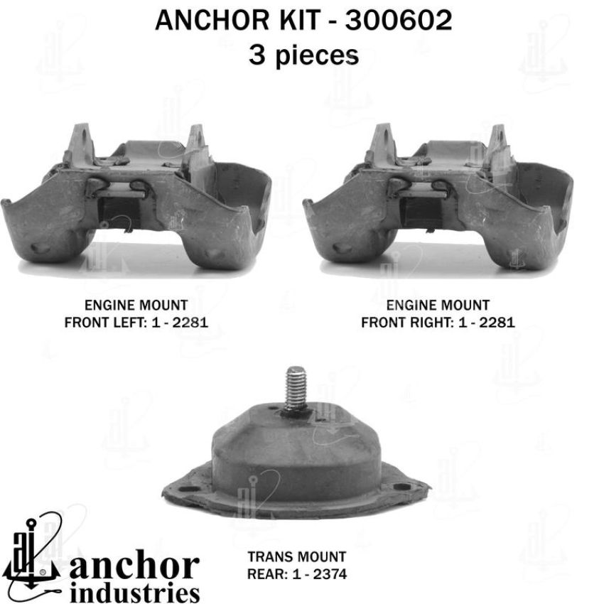 ANCHOR MOUNTS 300602 ENGINE MNT KIT