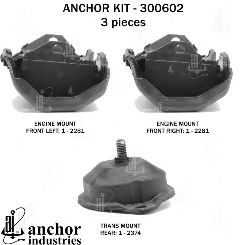 ANCHOR MOUNTS 300602 ENGINE MNT KIT