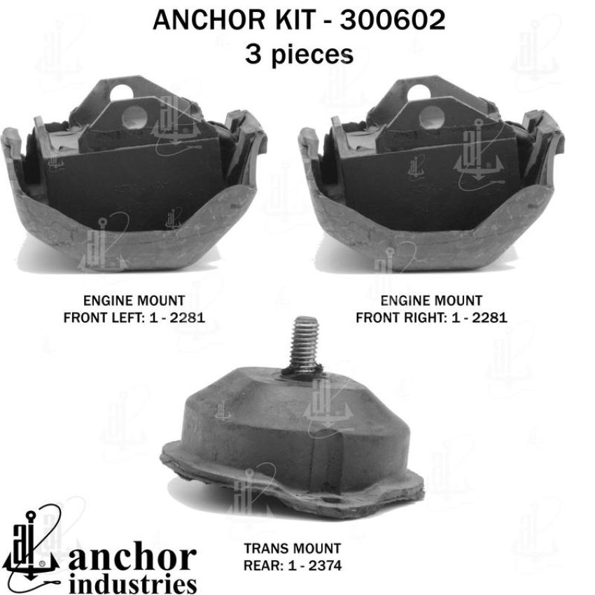 ANCHOR MOUNTS 300602 ENGINE MNT KIT