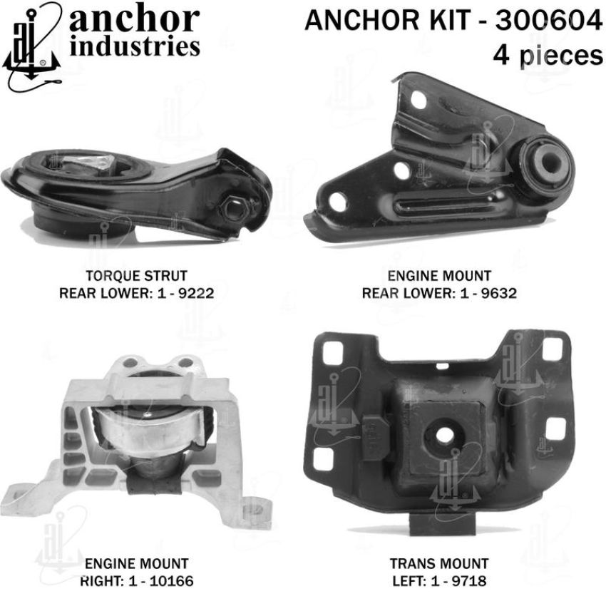 ANCHOR MOUNTS 300604 ENGINE MNT KIT