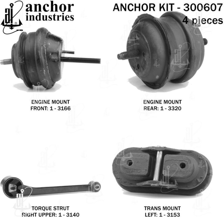 ANCHOR MOUNTS 300607 ENGINE MNT KIT