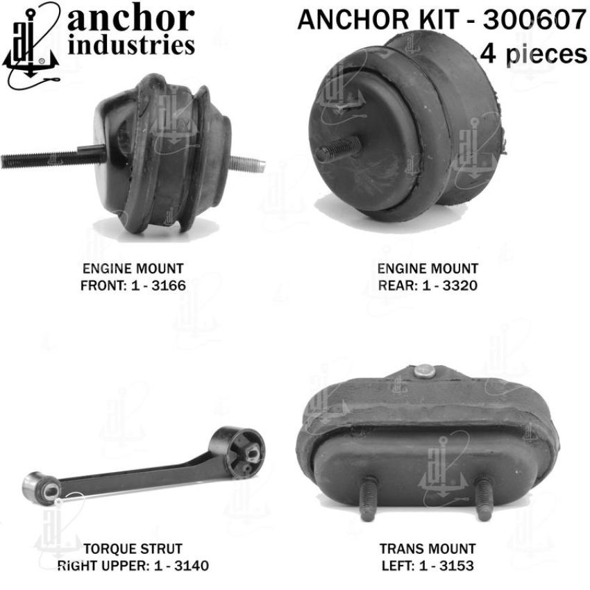 ANCHOR MOUNTS 300607 ENGINE MNT KIT
