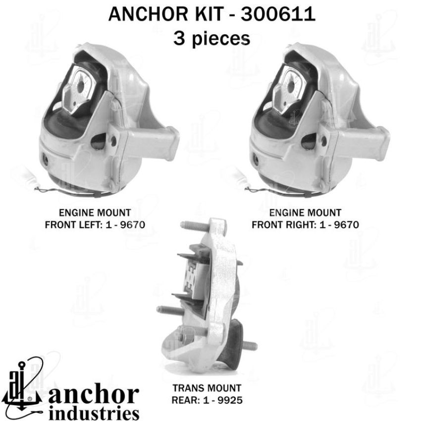 ANCHOR MOUNTS 300611 ENGINE MNT KIT