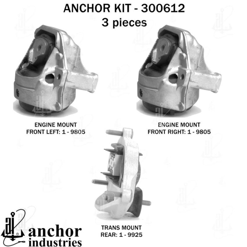 ANCHOR MOUNTS 300612 ENGINE MNT KIT