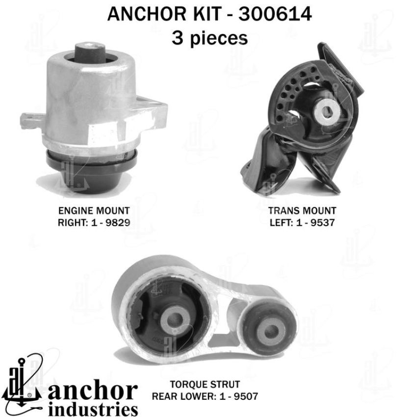 ANCHOR MOUNTS 300614 ENGINE MNT KIT