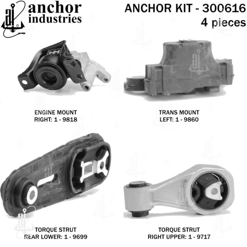 ANCHOR MOUNTS 300616 ENGINE MNT KIT