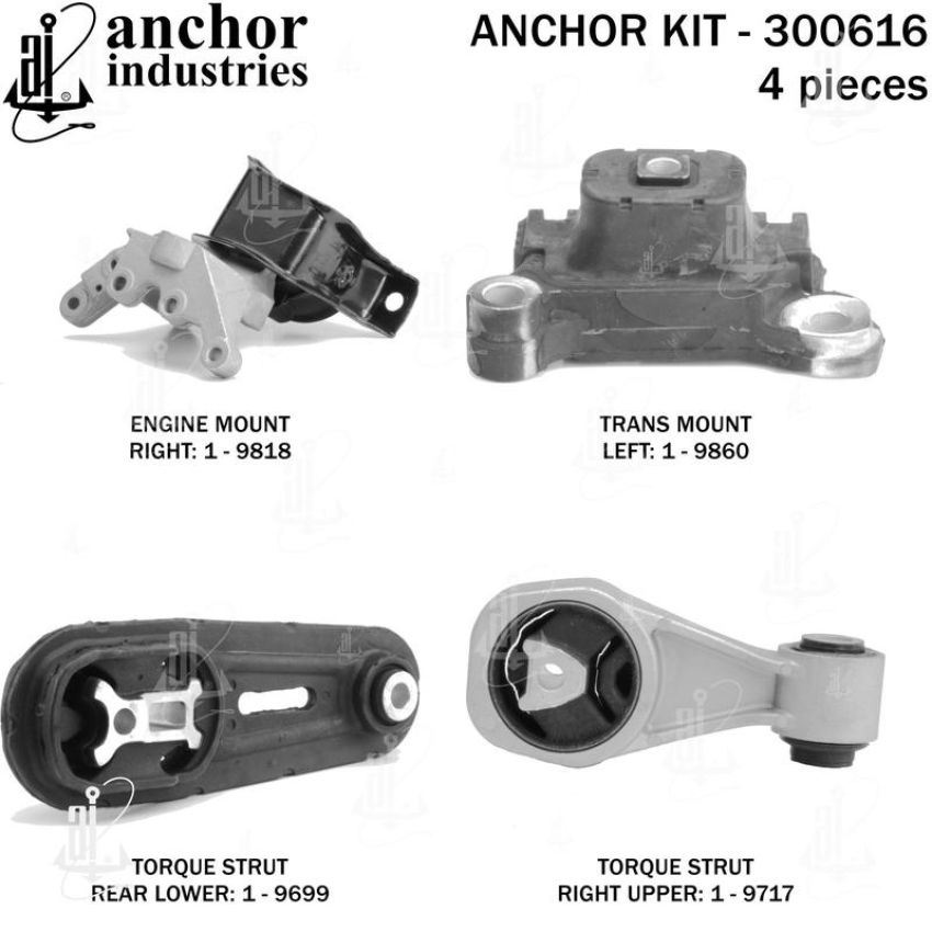 ANCHOR MOUNTS 300616 ENGINE MNT KIT