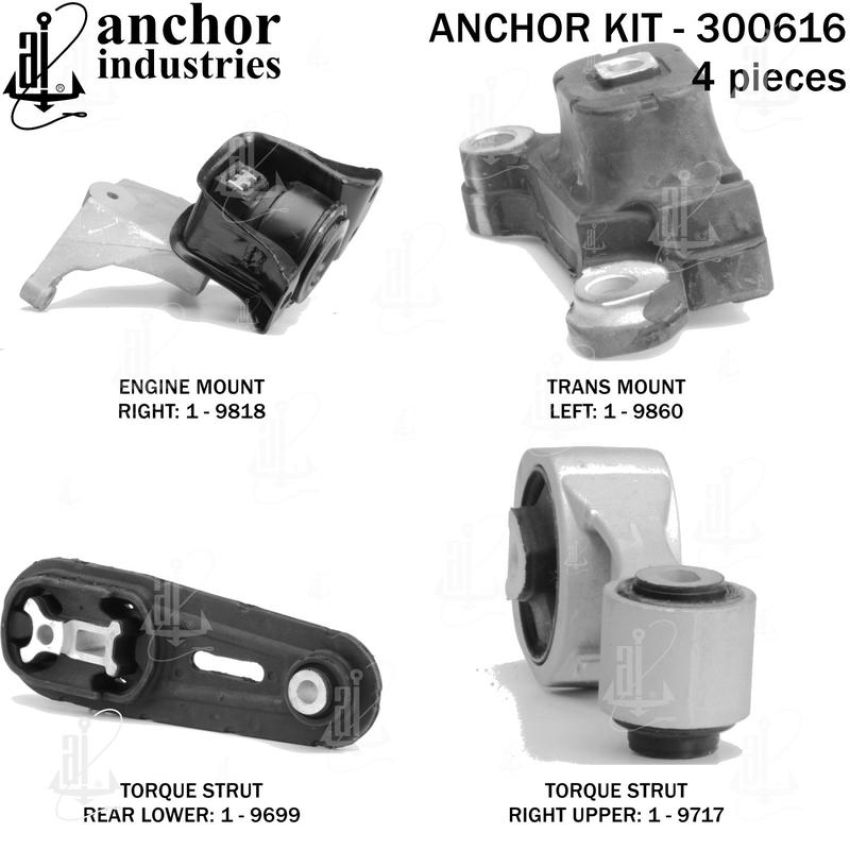 ANCHOR MOUNTS 300616 ENGINE MNT KIT