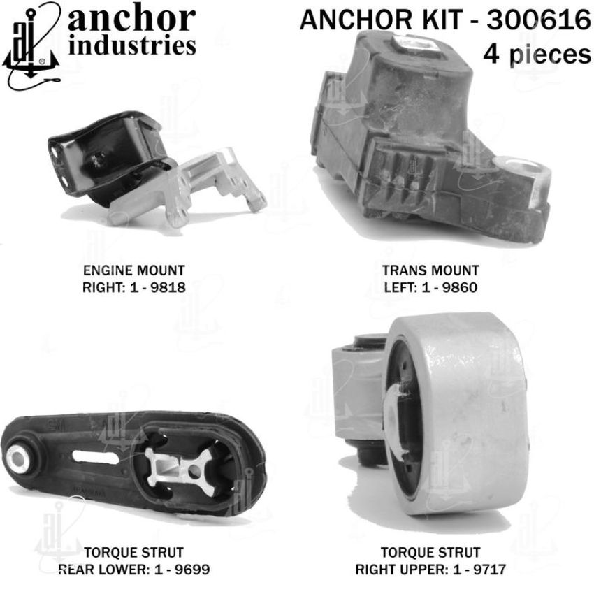 ANCHOR MOUNTS 300616 ENGINE MNT KIT
