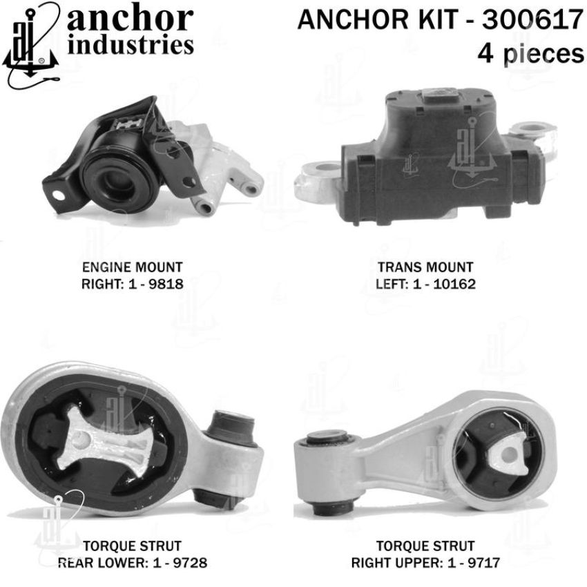 ANCHOR MOUNTS 300617 ENGINE MNT KIT