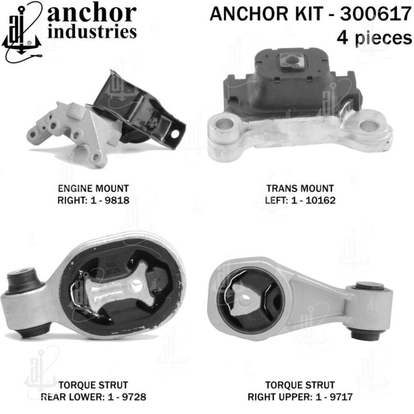 ANCHOR MOUNTS 300617 ENGINE MNT KIT