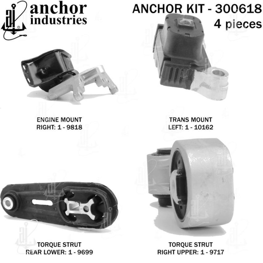 ANCHOR MOUNTS 300618 ENGINE MNT KIT