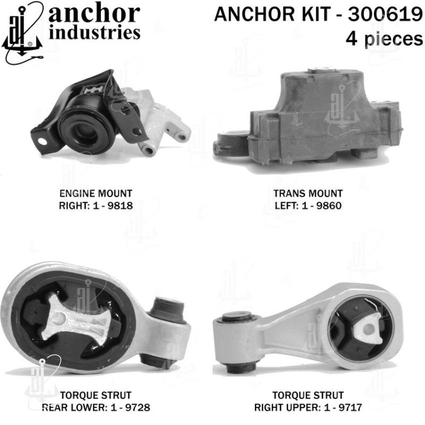 ANCHOR MOUNTS 300619 ENGINE MNT KIT