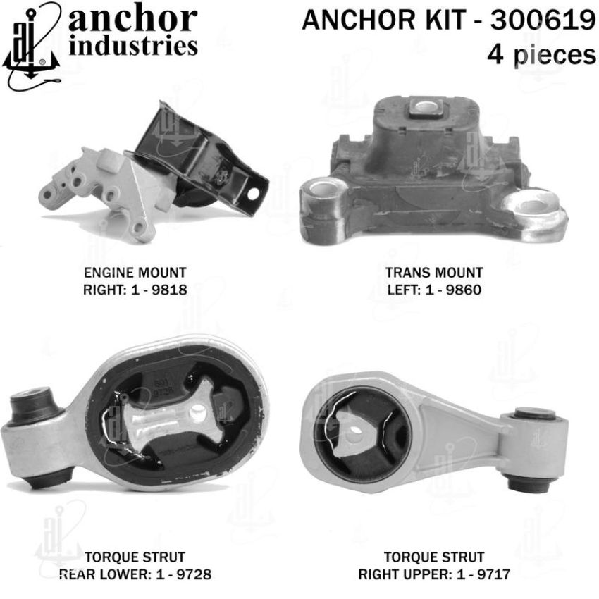 ANCHOR MOUNTS 300619 ENGINE MNT KIT